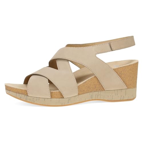 Image of Dansko Shyla Wedge Sandal for Women - Cork /EVA Wedge with Arch Support -Fully Adjustable Straps-Lightweight Rubber Outsole