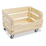 Kiefernholz naturbelassen | mit 4 Lenkrollen (aus transporttechnischen Gründen liegen die Rollen lose bei und müssen mittels Akkuschrauber montiert werden)