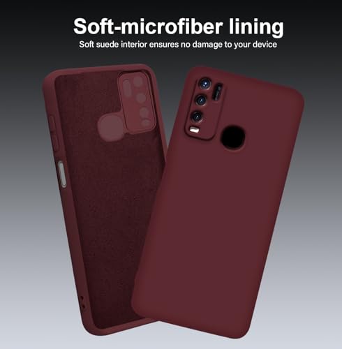 Image of TRUEUPGRADE Liquid Silicone Designed Back Case Cover for Vivo Y50 | Microfiber Inside, Full Protection | Bumper Back Cover Case for Vivo Y50 Wine