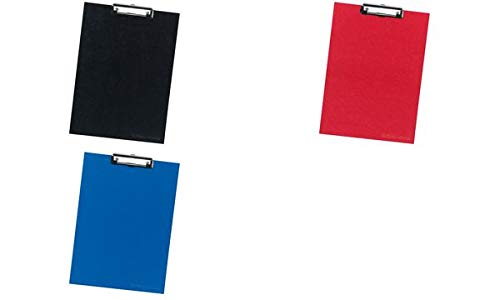 Preisvergleich Produktbild Klemmbrett A4, Herlitz, lackierter Papierbezug, vernickelte Klemmmechanik mit, Aufhängeöse, Blauer Engel, FSC Mix, schwarz, 1 Stück