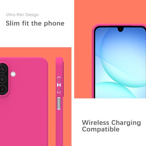 Image of YATWIN Silicone Case for Samsung Galaxy A17 4g /5g, Soft-Touch, Shockproof, DustProof, Antiskid Phone Cover for Samsung Galaxy A17 4g /5g - Magenta