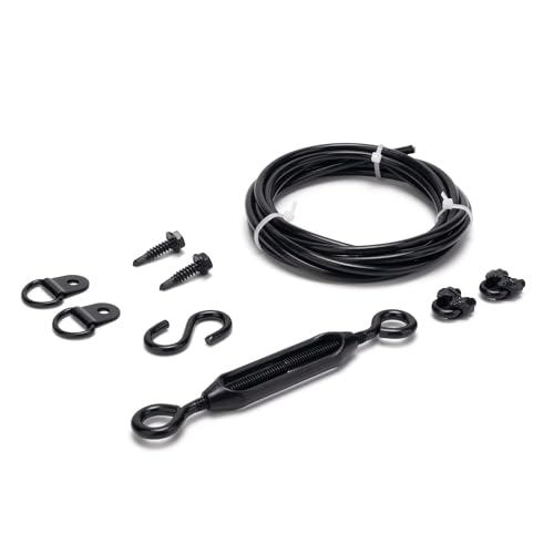 Image of Anti-Sag Gate Kits for Wooden Fence, Black Anti-Sagging Gate Support Cable Kit Hardware, Gate Sag Frame Kit Hardware for Wooden Fence, Wood Gate Door Repair Kit for Outdoor, 2 Pack