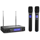 POTENCIA Y AUTONOMÍA DE CALIDAD: Con una potencia de 230v, este set de incluye 2 micrófonos fáciles de ajustar con su sistema On/Off y Mute. Su alimentación es mediante baterías AA con una autonomía entre 4 y 9 veces más que otras baterías.