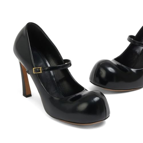 Women's Mary Jane Pumps Round Cute Toe Stiletto High Heels Vintage Buckle Strap Elegant Dress Shoes for Party Wedding3