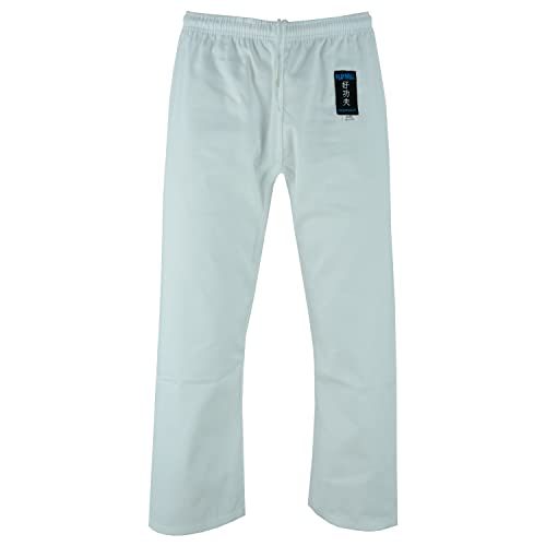 Playwell Pantaloni da allenamento da karate, colore bianco, di alta qualità, colore argento, 283,5 g