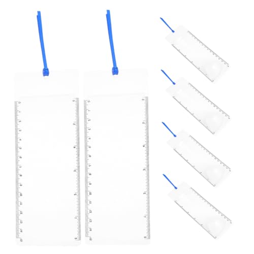 NUOBESTY 6Pcs Portable Bookmark Magnifier with Lens Reading Magnifier for Books Magazines and Newspapers Durable Material for Travel and Detailed Tasks