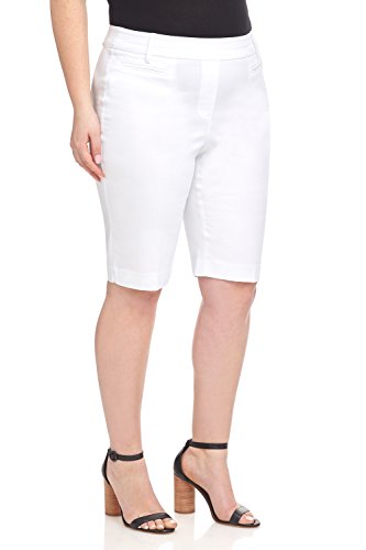 Rekucci Curvy Woman Ease Into Comfort Plus Size Modern City Short (16W, White) #TOP1