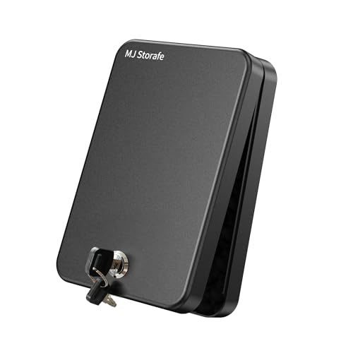 MJ Storafe Car Gun Safe for Pistol, Handgun Lock Box with Key Lock, Portable Pistol Safe for Car, Home, Truck Travel,9.45