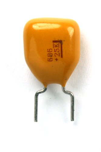 (PP #21) 6pcs Kemet 68uF 25v Dipped Tantalum Radial Capacitors