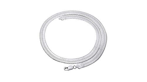 Verona Jewelers 925 Sterling Silver necklace 5.5MM Flexible Herringbone Necklace Flat Snake Magic Chain - Smooth Flat Chain for Men and Women2