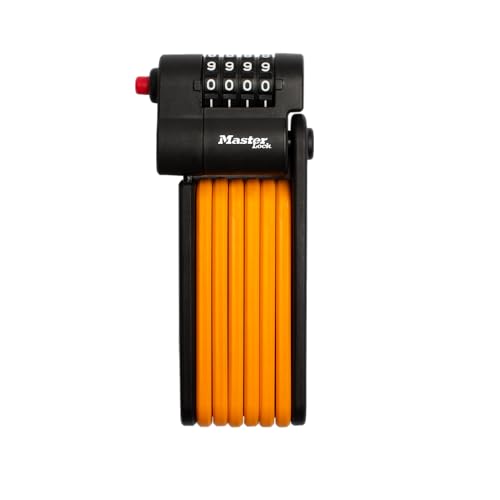 Master Lock Orange Hardened Steel Link Folding Bike Lock, Heavy