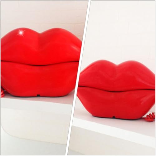 Teléfono labios rojos con cable ABOOFAN para decorar espacios aburridos 5