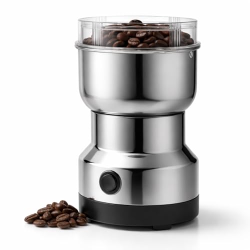 Moedor de Café Elétrico 110V em Aço Inoxidável Compacto e Potente Ideal para Café Tempero Pimental Sal Grãos Nozes e Especiarias Moagem Rápida e Uniforme Fácil de Limpar e Armazenar - Premium