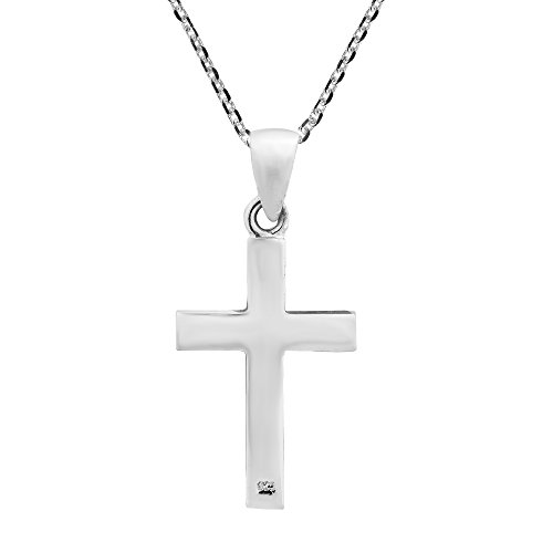 AeraVida Cross of Faith Simulated Green Turquoise Inlaid .925 Sterling Silver Pendant Necklace | Cross Pendant Necklace | Turquoise Pendant Necklace Sterling Silver | Turquoise Cross Pendant - Image 4