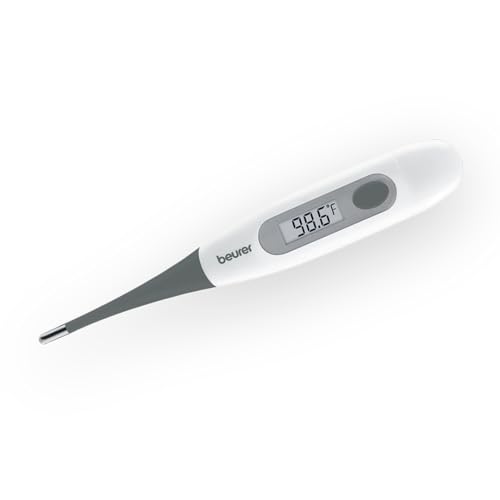 Image of Beurer German Engineering FT 12 Digital Flexi Thermometer for Fever Measurement | Fast & Accurate measurement in C & F | 100% Waterproof Design | For Oral, Underarm & Rectal Use | Fever Measurement in C & F, 100% Waterproof Design, For Oral, Underarm & Rectal Use, For Adults & Babies