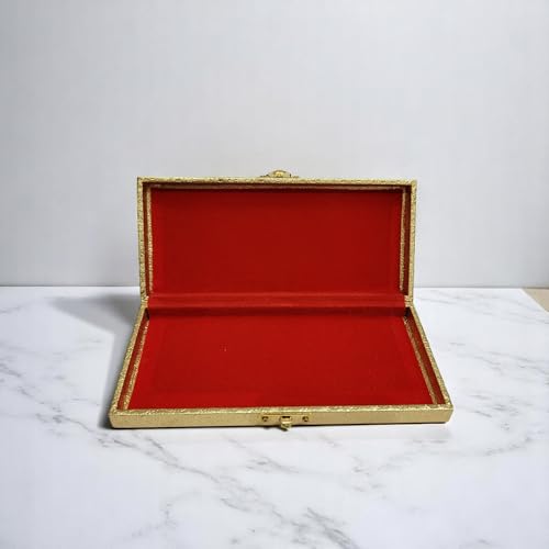 Image of SHAKTISM Decorative and Attractive Box Cash Box, Shagun, Jewellery, Money Envelop Wedding, Gift, Bangel box (Pack of 1Pc) (Peacock Golden)