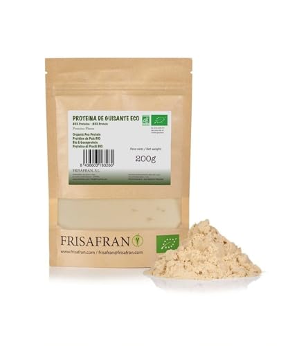 FRISAFRAN | Proteína de Guisante Ecológica 200g | Concentrado de Proteína en Polvo Bio | Polvo De Proteína Guisante | Superalimento Aminoácidos | Proteína Vegetal | 100% Natural | Vegana | Sin Gluten