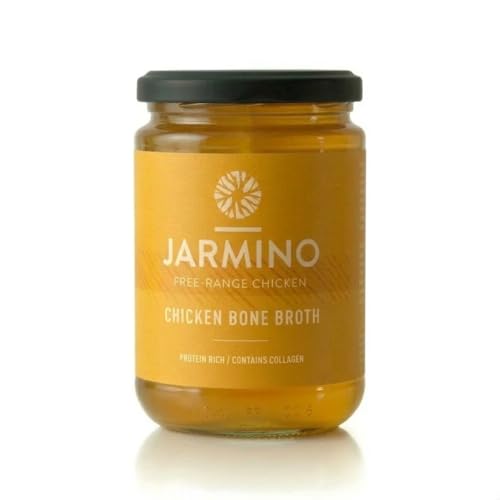 Chicken Bone Broth by JARMINO | 6X 350ml Organic Chicken Broth | Soup Base | Great for Keto Diet, Paleo Diet & Atkins Shakes | Natural Alternative to Collagen Tablets or Collagen Powder
