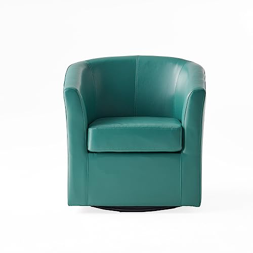 Sillón giratorio tapizado marrón oscuro miniatura 6