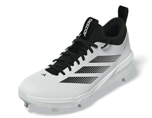 adidas Men's Adizero Impact 2.0 Baseball, White/Black/Black, 14