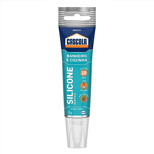 Cascola Banheiros & Cozinhas, Selante 100% silicone, Silicone acético de Alta Resistência, Fácil de