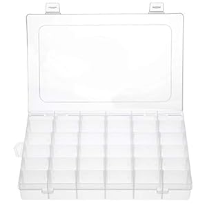 Gospire 36 Grids Clear Plastic Jewelry Box Organizer Storage Container with Removable Dividers (36 Grids – Clear)
