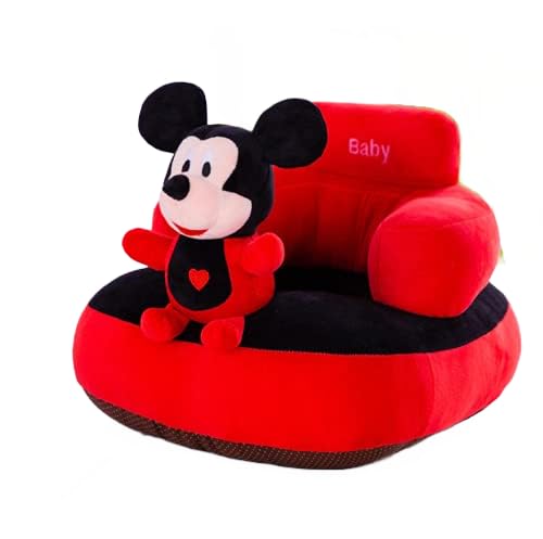 HELLO BABY Mickey Mouse Shaped Soft Plush Cushion Supporting Seat for Babies, Kids (Red and Black) 06 to 18 Months-image-5