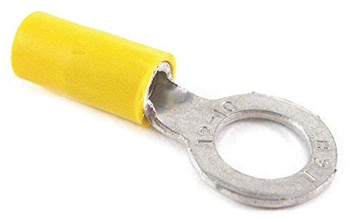 Thomas & Betts Ring Terminal, Yellow Vinyl, Brazed Seam, 12 to 10 AWG, 50 PK - 10RC-38
