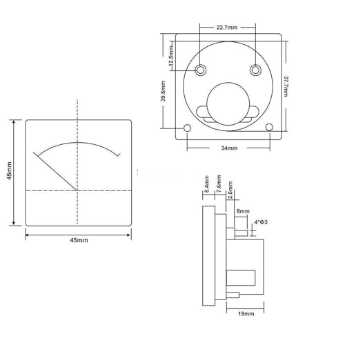 Voltmètre CA 91L4 à aiguille 0-450V pour mesure tension alternative