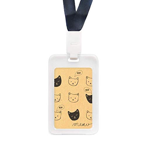 Protège-carte chat noir et blanc Miauw transparent pour badge