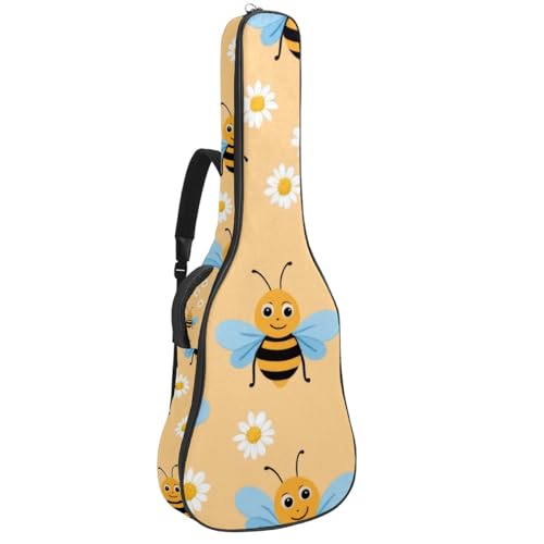 Housse guitare 109 cm fleurie pour transporter votre instrument en répétition ou en voyage