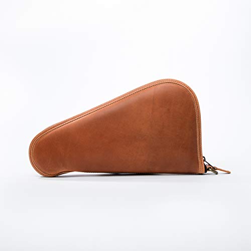 Bellagio-Italia Leather Pistol Case - Handgun Case and Soft Gun Case for Pistols and Revolvers - Genuine Buffalo Hide Leather - Perfect Gun Carrying Case and Pistol Bag