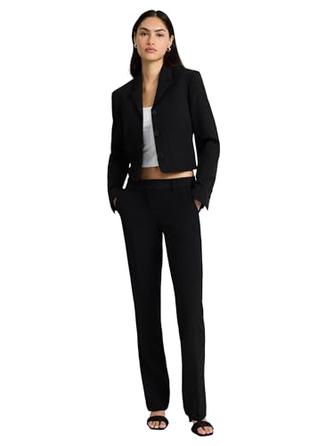 EXPRESS Women’s Editor Pants – Mid Rise Stretch Bootcut Pant for Work or Casual, Machine Washable, Comfy Fit – Black