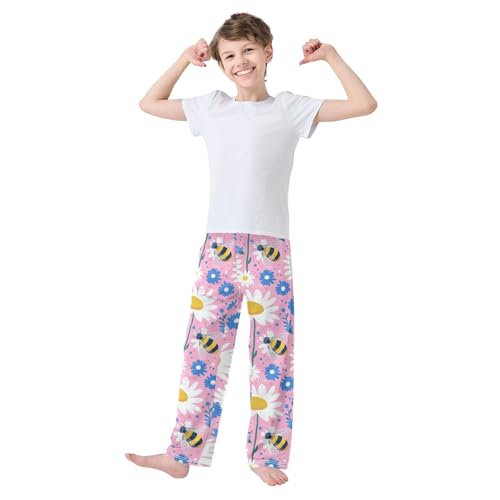 Pajama Bottoms, Pajamas Pant Chamomile Daisy Lounge Wear Casual Pink Sleep Long Pants Soft Pjs Sleepwear2