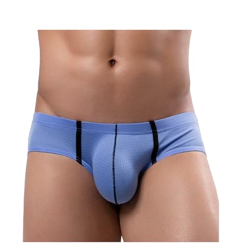 Men's Low-Rise Underwear Ice Silk Nylon Mesh Breathable Triangular Briefs Bikini Underwear