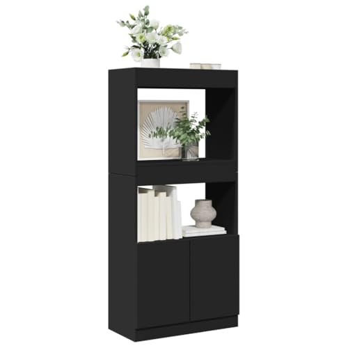 BOWEKAM Home & Garden-Highboard negro 63 x 33 x 140 cm, elección de muebles de madera