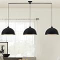 MIAYBPH Pendant Lights Kitchen Island, 3-Pack Dome Pendant Light Fixtures with Black and Gold Finish Farmhouse Industrial Hanging Pendant Light for Dining Room Restaurant Cafe Entryway