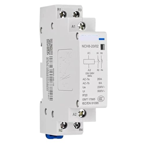 NCH8-20A 25A 40A 63A Contactor doméstico CA modular 220V 230V 400V 1NO 1NC 2NO 2NC 4NO NCH8 2 4 fases 1 unidad (NCH8-40A, 4NO)