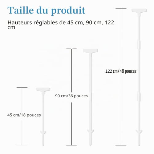Acuxiaza Lot de 2 piquets blancs de 122 cm pour panneaux – vue 2
