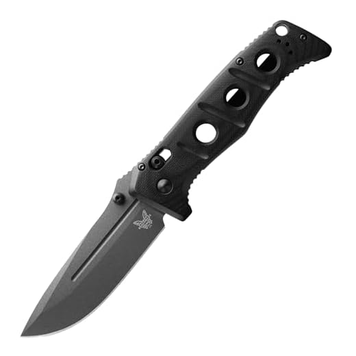 Benchmade - 275GY-1 Adamas Knife, Drop-Point Blade, Plain Edge, Black G10 Handle