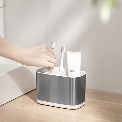 Colist Toothbrush Holder Stainless Steel, Electric Toothbrush Organiser with 5 Detachable Compartments for Family Bathroom Countertop Space Saving - Cosy Home Interiors Colist Toothbrush Holder Stainless Steel, Electric Toothbrush Organiser with 5 Detachable Compartments for Family Bathroom Countertop Space Saving - Image 5