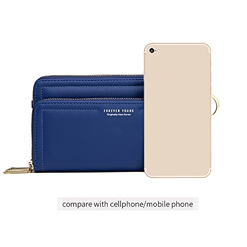 Women Small Crossbody Phone Bag, Mini Shoulder Handbags Cellphone Wallet Purse with Credit Card Slots (A-Blue)