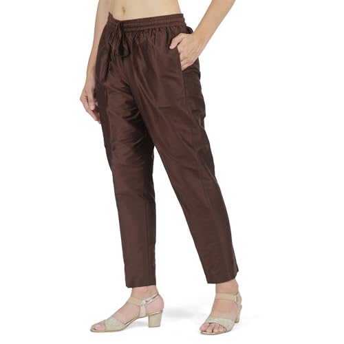 Image of Trouser Pants for Women,Stylish Trousers for Woman for Kurti Relaxed & Regular Straight fit Palazzo,Ethnic Bottom Formal Pants for Women Office wear Casual & Daily Use