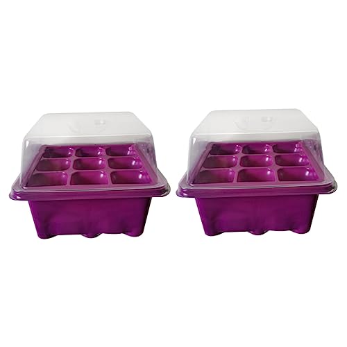 TOYANDONA 2pièces Jardinière Boîte De Germination Pot Contenant De Plantation avec Couvercle Transparent pour Culture