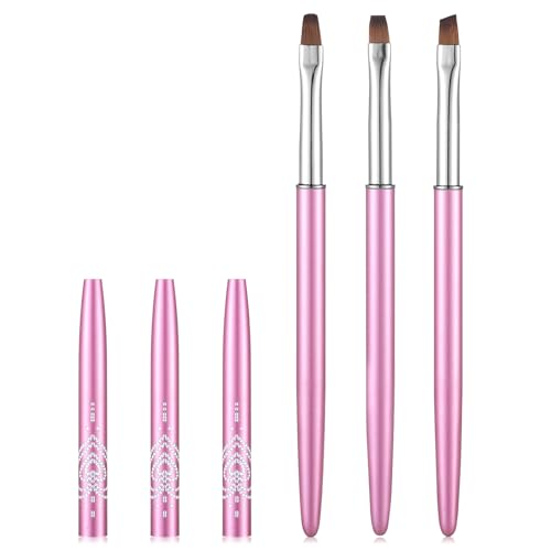 INENK Metal Purple Nail Art Clean Up Brushes for Cleaning