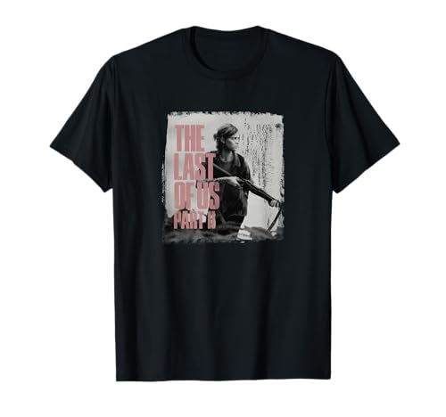 The Last of Us" Ellie & Rifle Crewneck T-Shirt - Black, Classic Fit, Adult, Short Sleeve