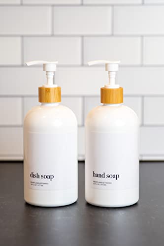 White Dish Soap Dispenser For Kitchen Sink, Kitchen Hand Soap Dispenser, Apartment Essentials For First Apartment, Farmhouse Home Decor, Airbnb Essentials For Hosts (Hand Soap (Two Bottles)) #TOP2