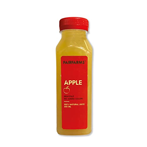Image of Fairfarms Apple juice |No artificial colour| Enriched with Apple fruit pulp - Fresh and Refreshing | FarmFresh (Pack of 9 X 300ml)