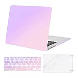 MOSISO Compatible with MacBook Air 13 inch Case (Models: A1369 & A1466, Older Version 2010-2017 Release), Plastic Pattern Hard Shell Case & Keyboard Cover Skin & Screen Protector, Gradient Purple