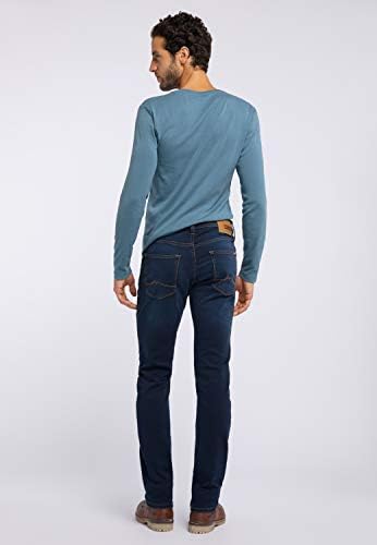 Mango Man gestreept slim fit overhemd middenblauw